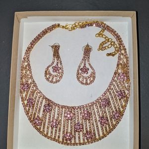 Fancy sparkling Necklace and earings